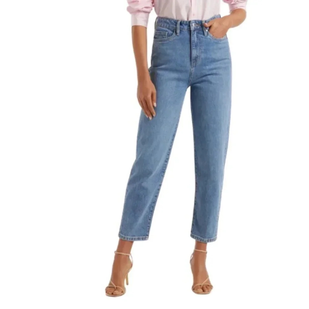 Ever  New Womens 6 Denim Effy Barrell Relaxed Leg Jeans Medium Wash
